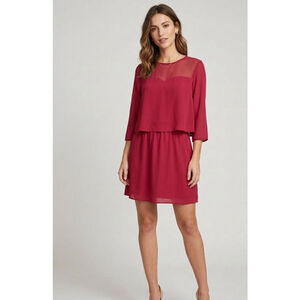 MANGO Red Layered Mini Dress S | Women's Party, Cocktail, Summer, Flowy.